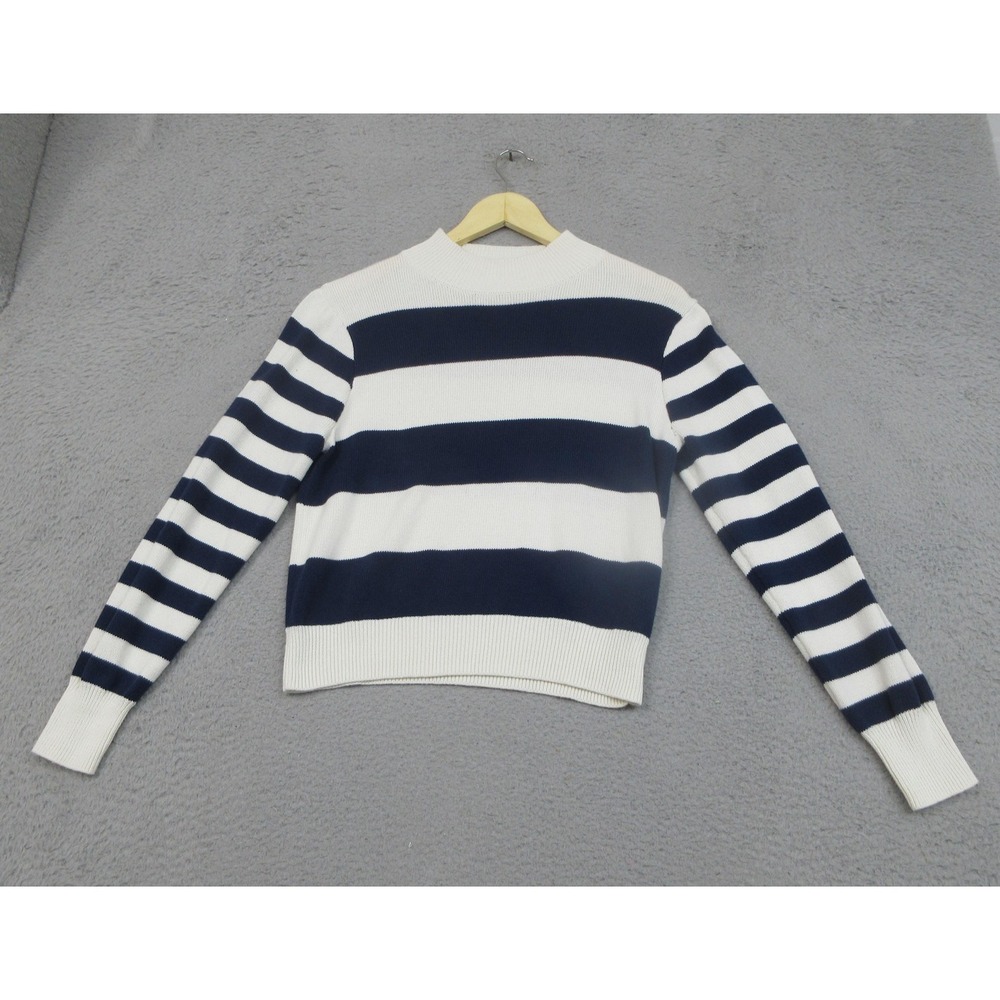 J‎ Crew Breton Striped Sweater Women S Blue White Stripe Nautical Coastal Preppy